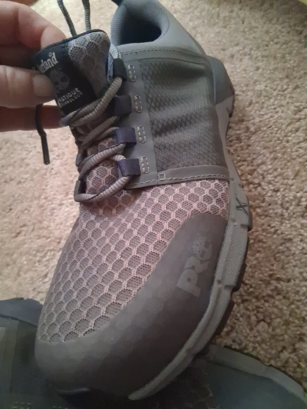 Timberland Men's Gray Lightweight Lace-Up Boots Steel Toe Shoes